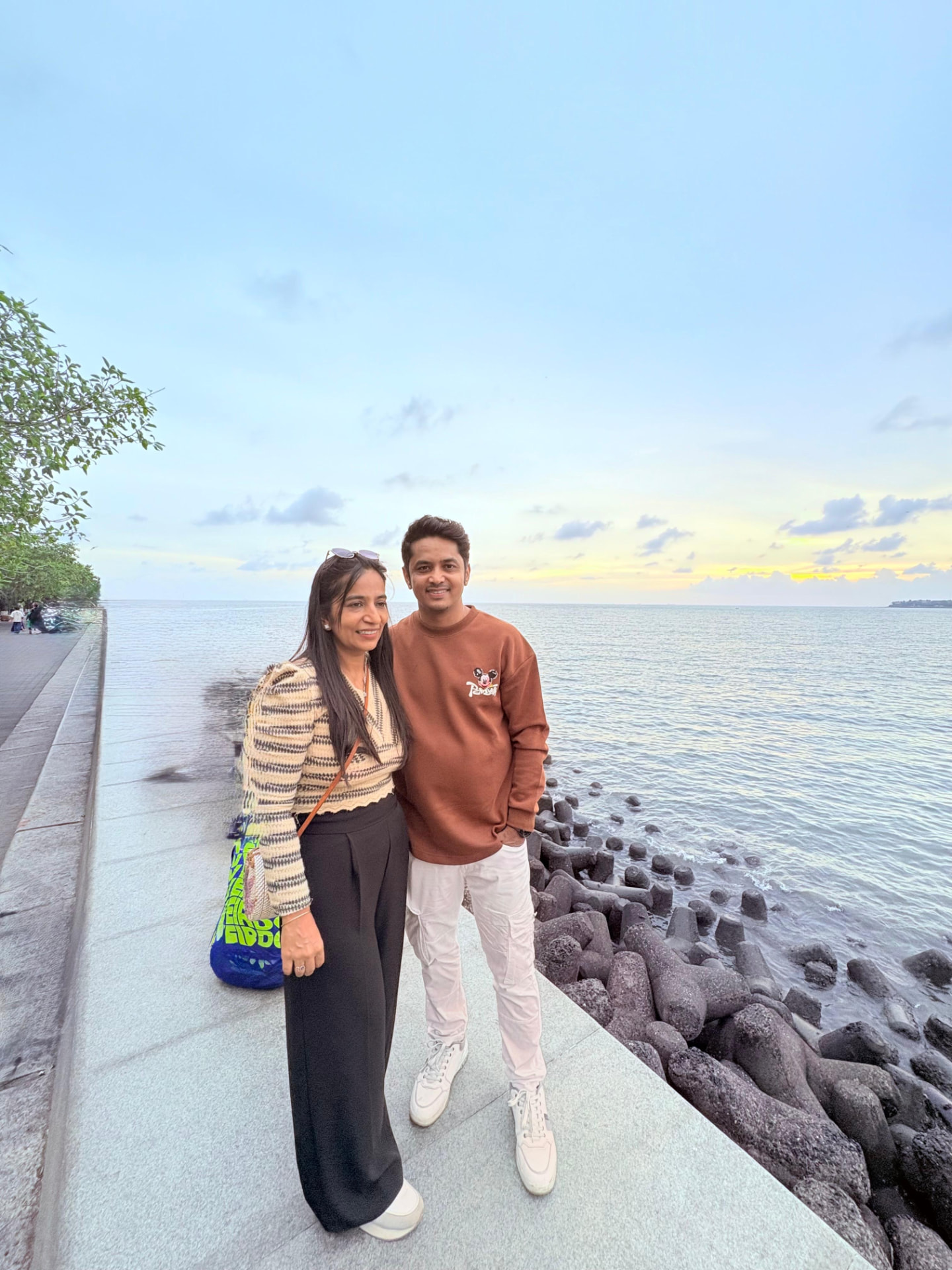 A moment together beside the sea