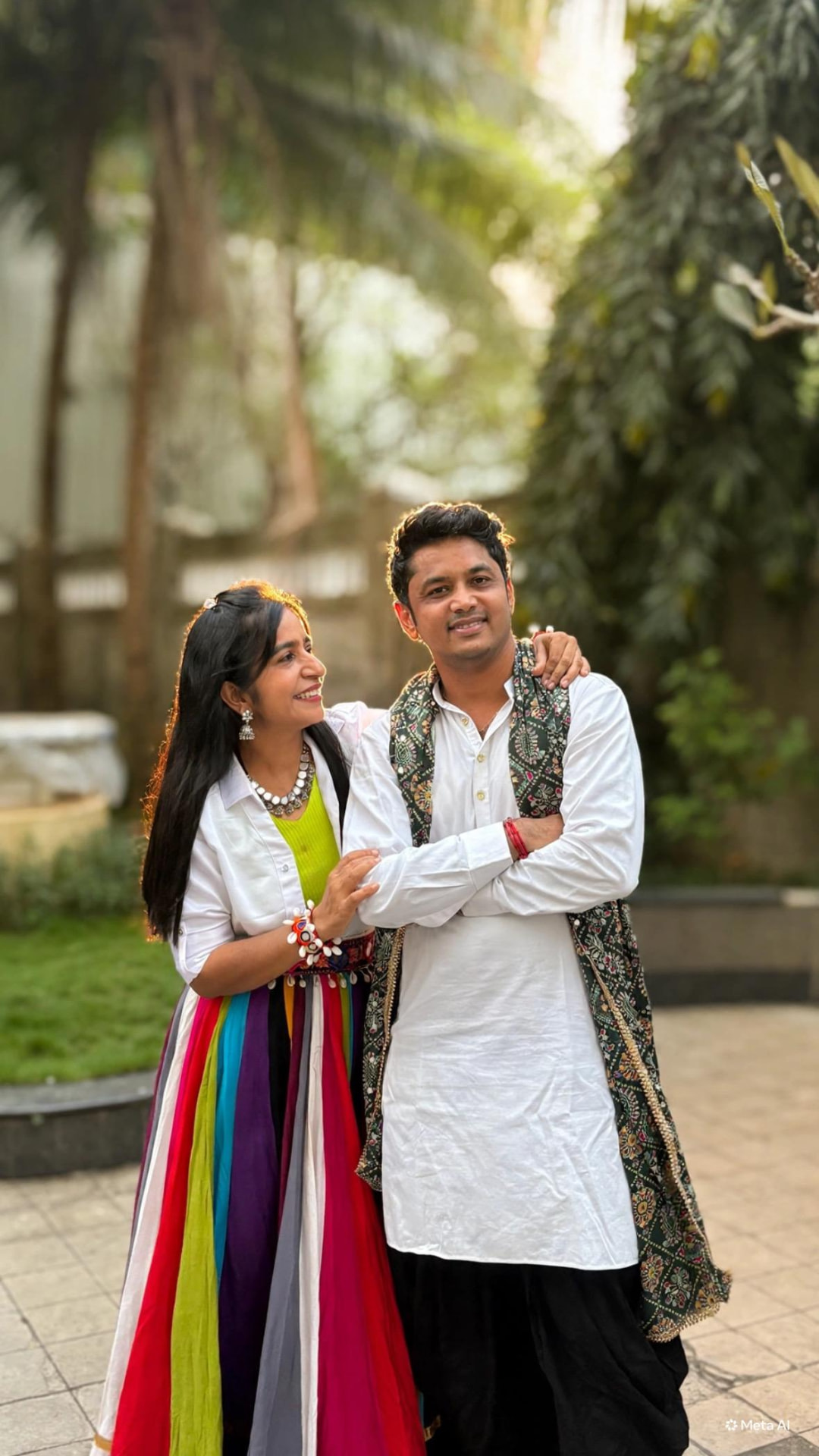 Sharing a smile together in the garden